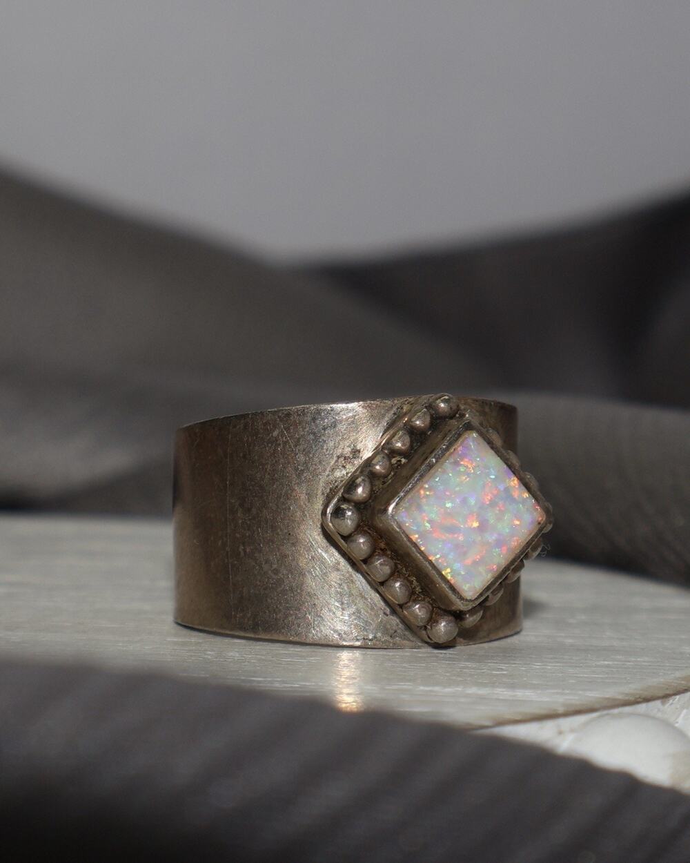 Vintage Sterling Silver Carol Felley Opal Ring 8.5G / Sz 6